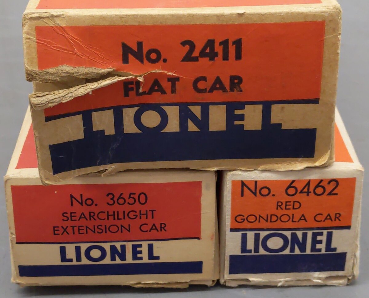 Lionel Vintage O Gauge Assorted Freight Cars: 6462, 6656, 6167, 3650 [5] EX