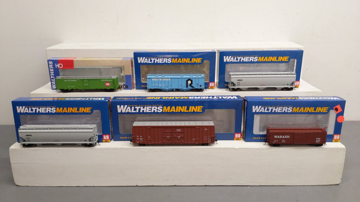Walthers HO Assorted Freight Cars 1010, 1065, 20084, 4053, 80786, 890000[6] EX/Box