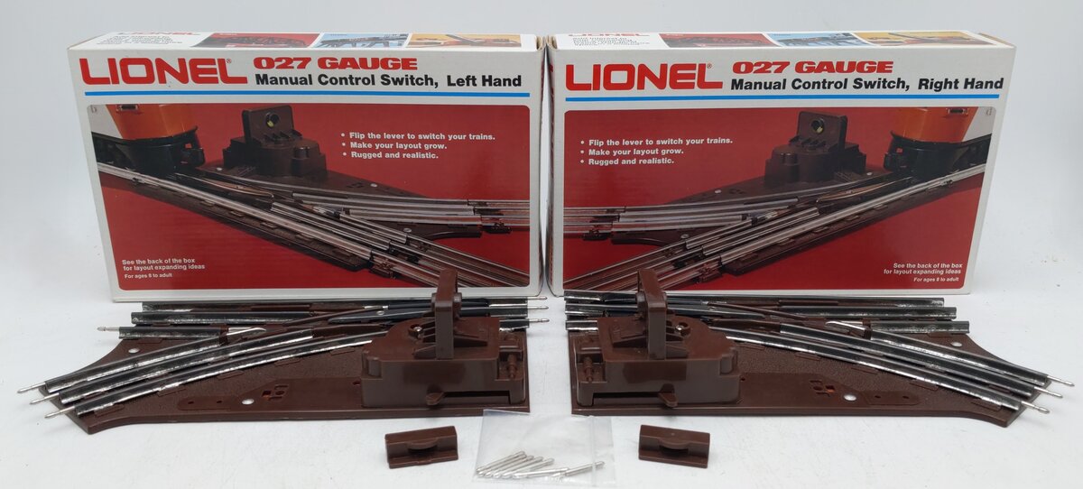 Lionel 6-5021/5022 O Gauge Left/Right Hand Manual Control Switch Set EX/Box