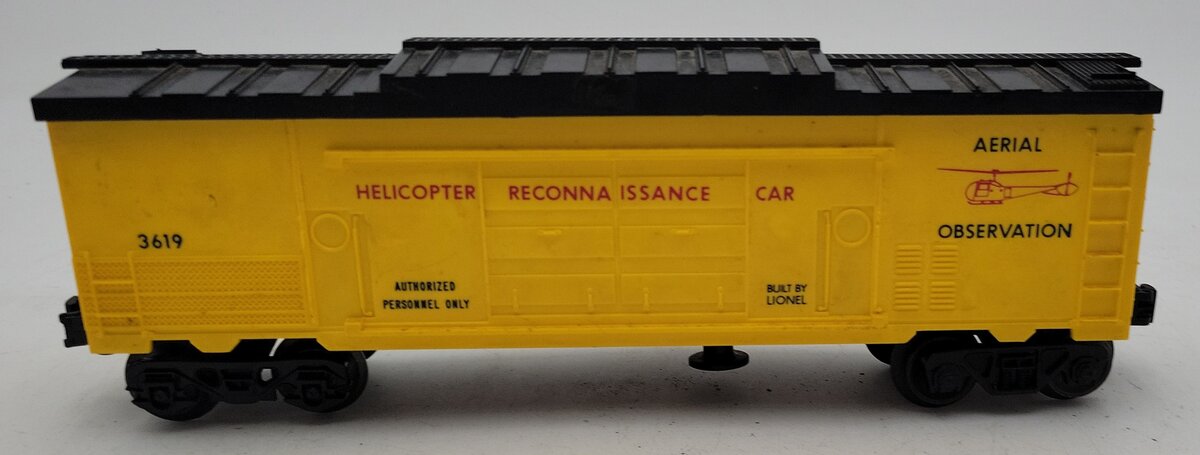Lionel 3619 Vintage O Operating Helicopter Reconnaissance Car VG