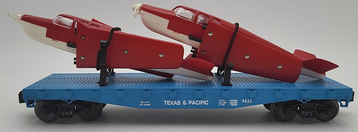 Lionel 6-17516 O Gauge Texas & Pacific Flatcar w/2 Beechcraft Bonanza Planes EX