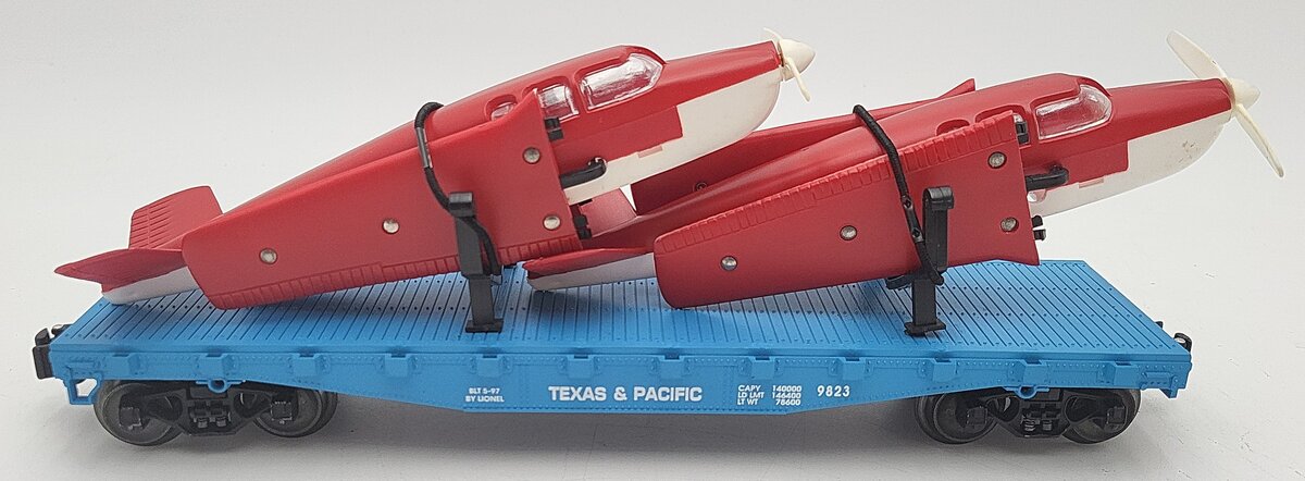Lionel 6-17516 O Gauge Texas & Pacific Flatcar w/2 Beechcraft Bonanza Planes EX