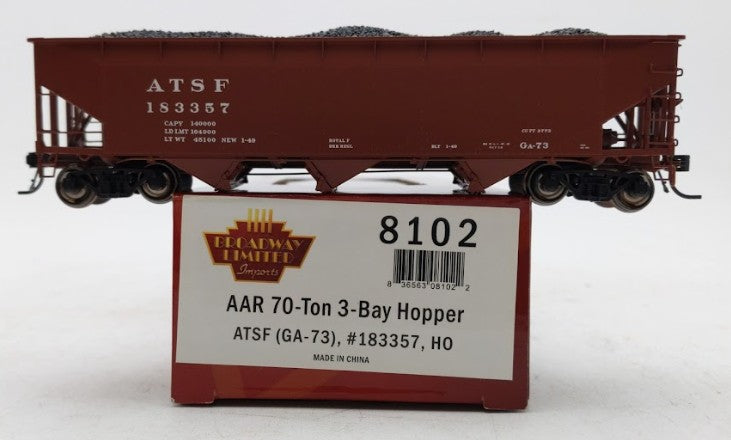 Broadway Limited 8102 HO ATSF AAR 70-Ton Triple Hopper #183357 LN/Box