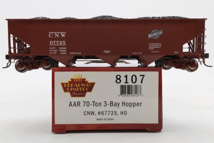 Broadway Limited 8107 HO CNW AAR 70-Ton Triple Hopper #67725 LN/Box