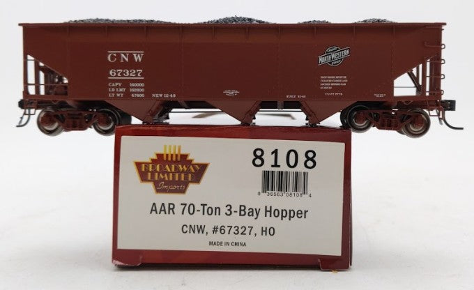 Broadway Limited 8108 HO CNW AAR 70-Ton Triple Hopper #67327