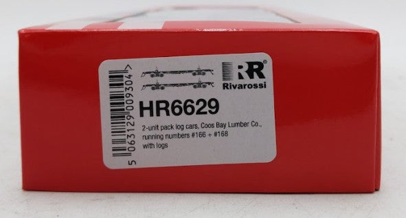 Rivarossi HR6629 HO Coos Bay Lumber Co. ep. III Log Car #166, #168 (Set of 2) NIB