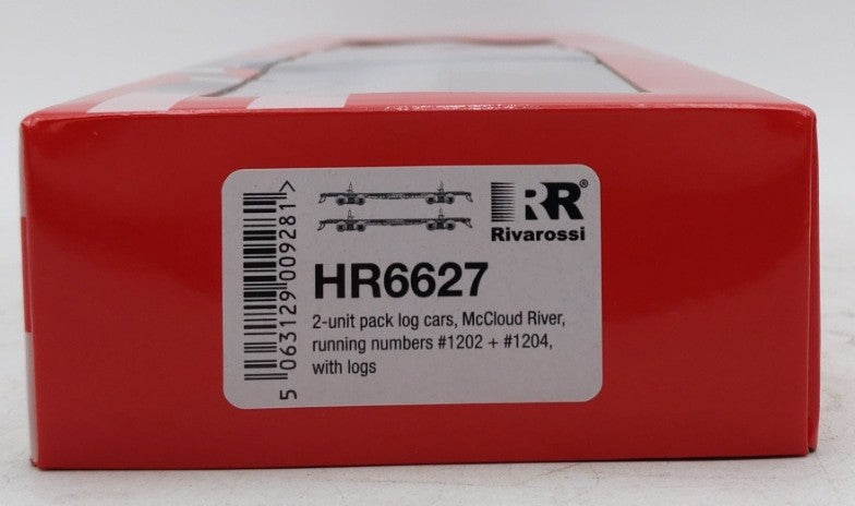 Rivarossi HR6627 HO McCloud River ep. III Log Car #1202, #1204 (Set of 2) NIB