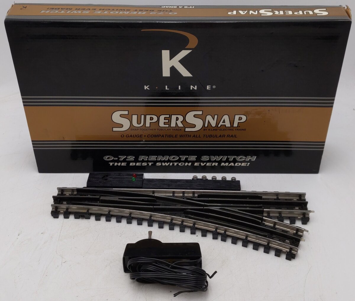 K-Line K-0776 O SuperSnap 72" Right Hand Remote Control Switch Turnout VG/Box
