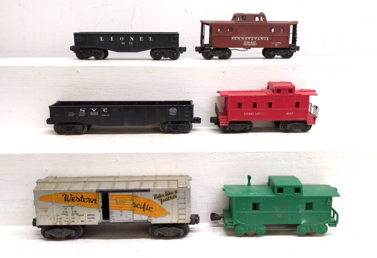 Lionel & Marx Vintage O Gauge Freight Cars: 3474, 6062, 6017, 6417, 6032 [6]