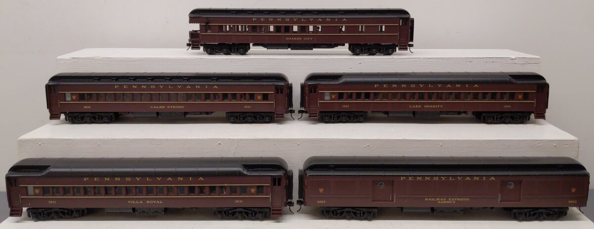 MTH 20-4023 O Scale Pennsylvania RR 70' Madison Passenger Car Set (Set of 5) EX/Box