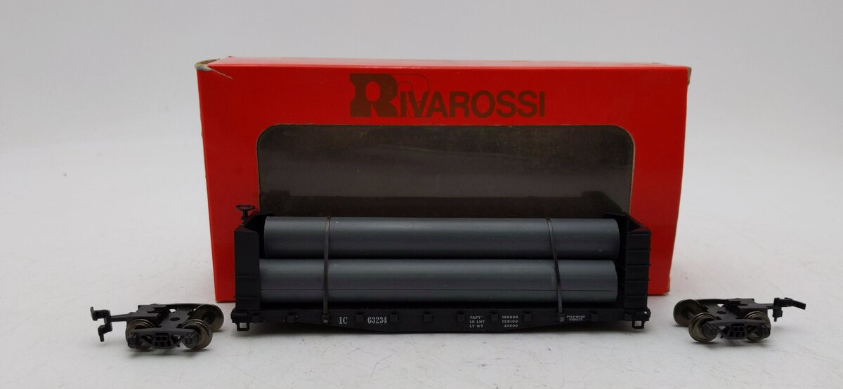 Rivarossi 2206 HO Scale Flat Car W/ Pipes #63234 EX/Box