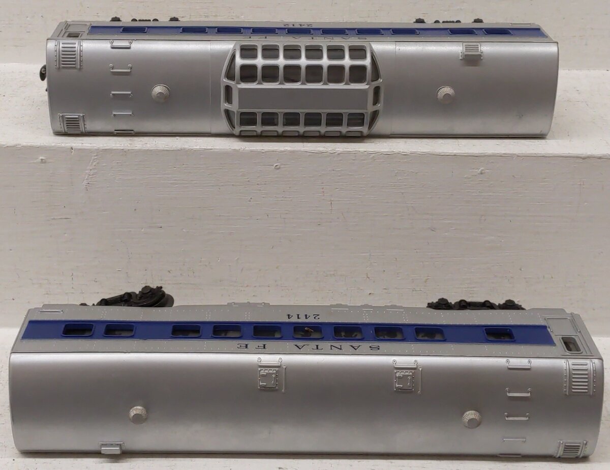 Lionel O Gauge Blue Striped Passengers Cars 2414, 2412 [2] VG