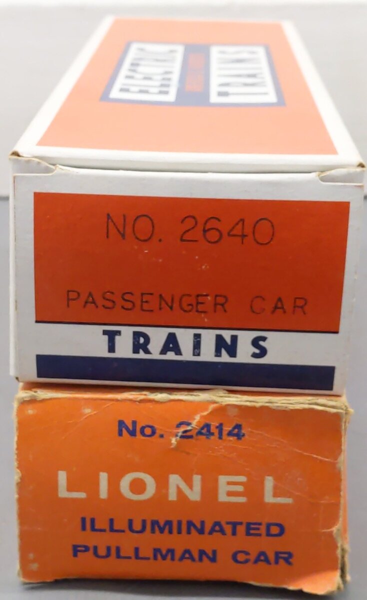 Lionel O Gauge Blue Striped Passengers Cars 2414, 2412 [2] VG