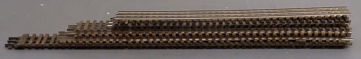 Assorted Ross O Scale Straight Track Sections 22 to 33 inches [9] VG
