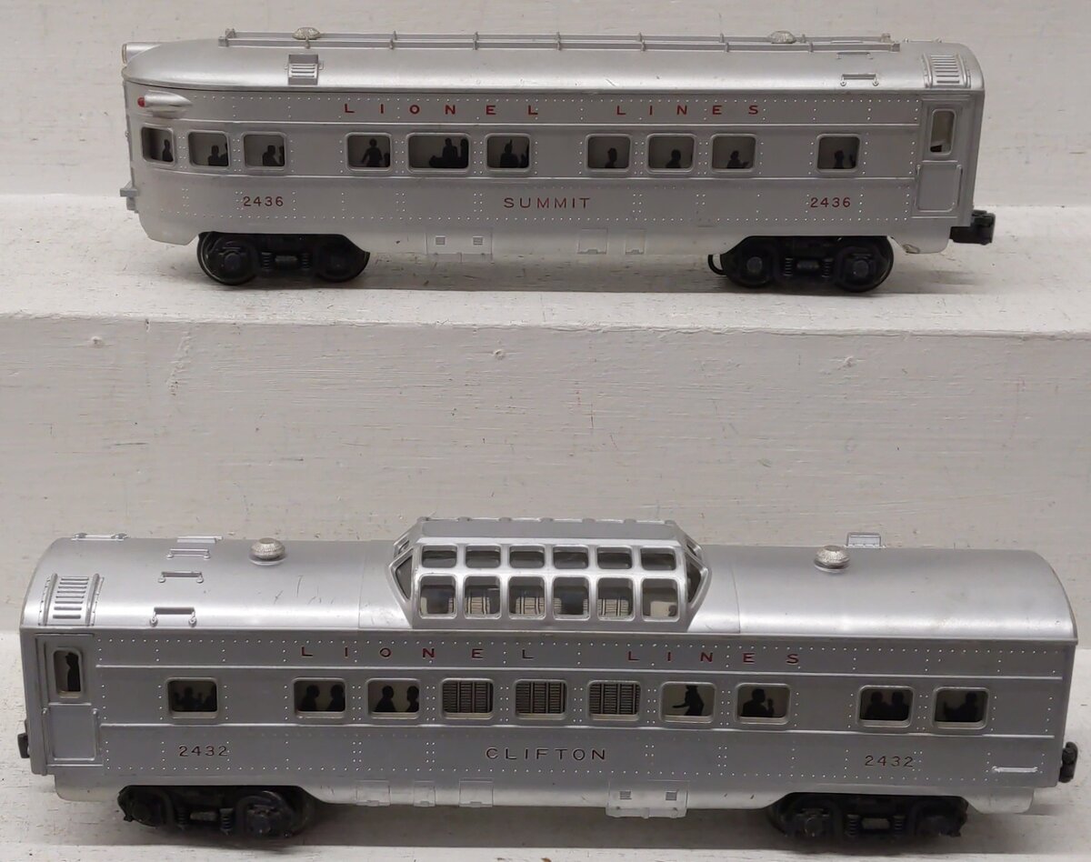 Lionel O Gauge Lionel Lines Illuminated Passenger Cars 2432, 2436 [2] EX