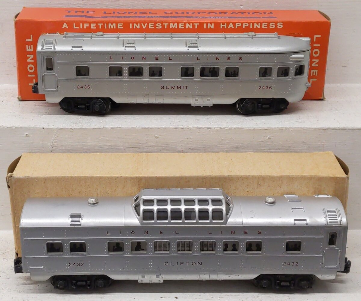 Lionel O Gauge Lionel Lines Illuminated Passenger Cars 2432, 2436 [2] EX