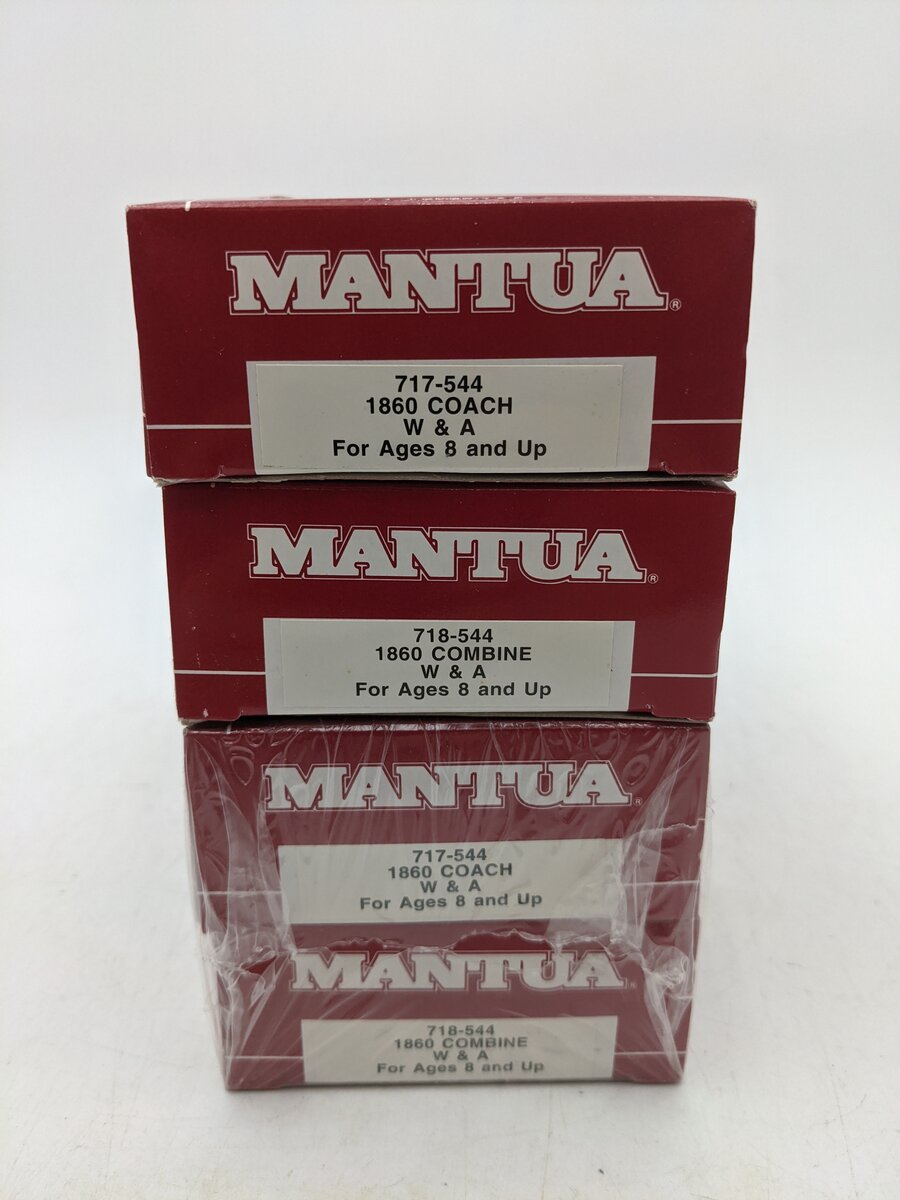 Mantua 717-544 & 718-544 HO Scale 1860 Coach & Combine (2) NIB
