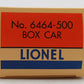 Lionel 6-29212 O Gauge Timken 6464 Boxcar #6464500 LN/Box