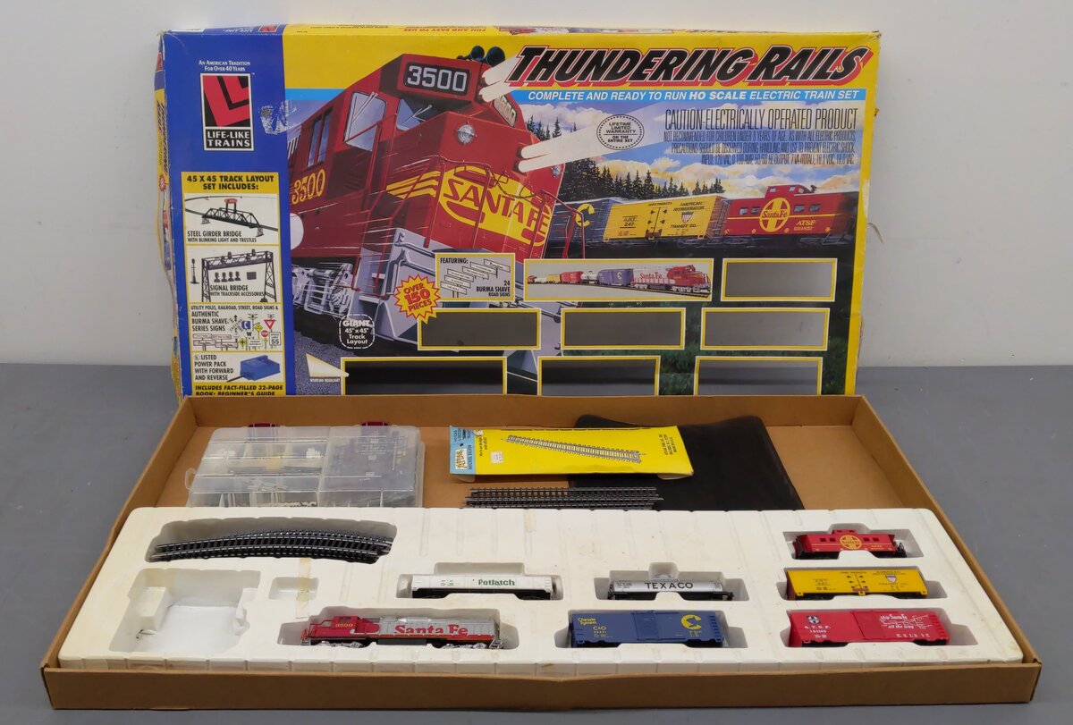Life Like 8766 HO Scale Thundering Rails Diesel Train Set VG/Box