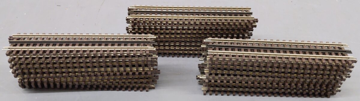 Atlas 6050 O Gauge Nickel Silver 10" Straight Track W/Brown Ties (27) VG