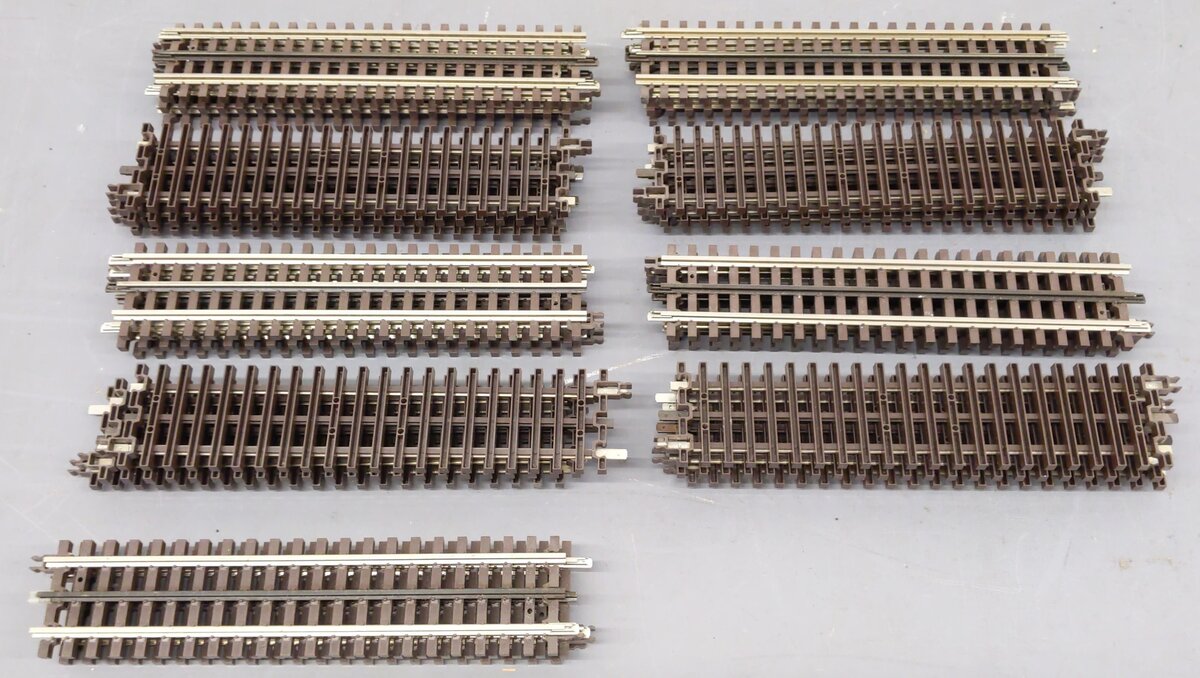 Atlas 6050 O Gauge Nickel Silver 10" Straight Track W/Brown Ties (27) VG