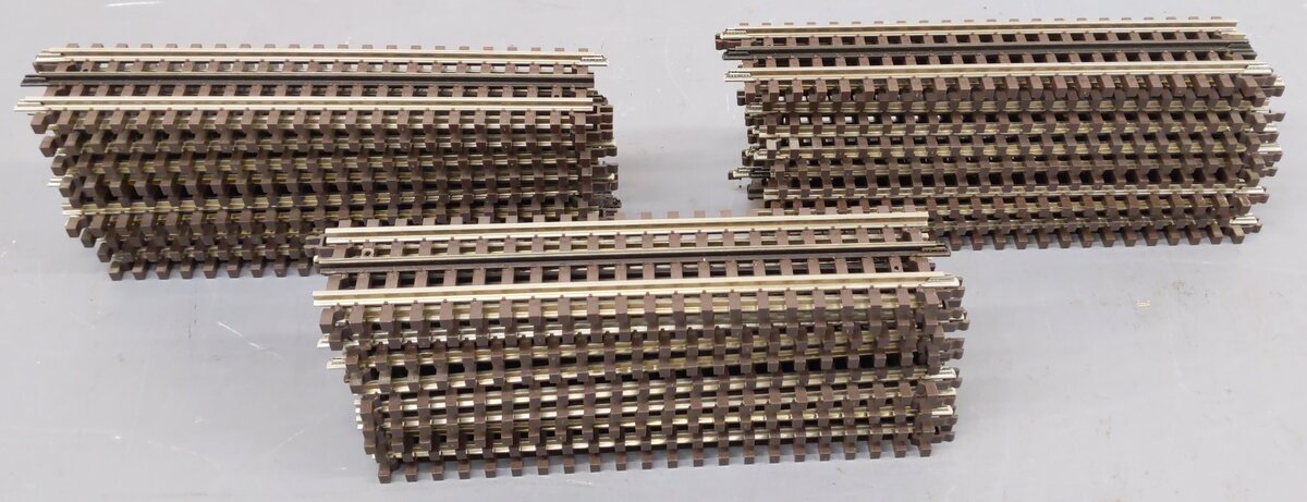 Atlas 6050 O Gauge Nickel Silver 10" Straight Track W/Brown Ties (27) VG