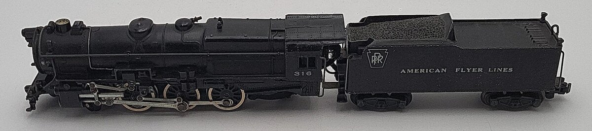 American Flyer 316 Vintage S AFL/PRR 4-6-2 K5 Steam Engine & Tender VG