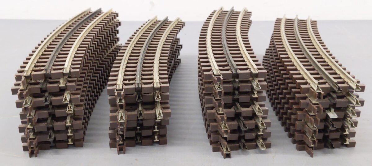 Atlas 6060 O Gauge Nickel Silver O-54 Full Curved Track Sections (26) VG