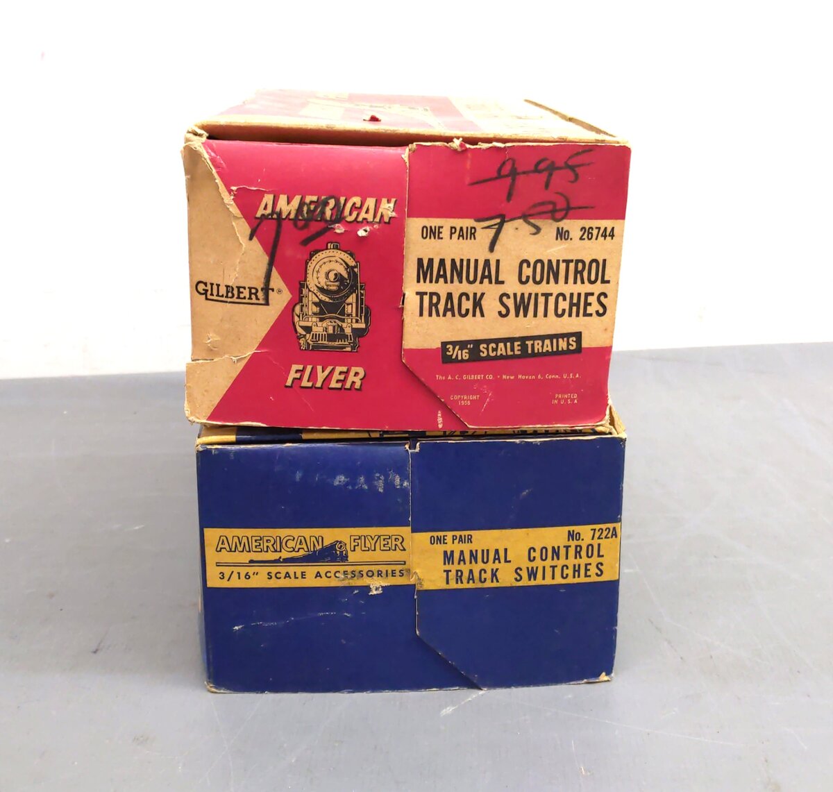 American Flyer Vintage O Manual Switches: 722A, 26744 [6] VG