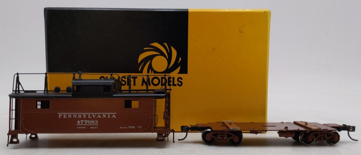 Sunset Models N5b BRASS HO Scale PRR N5b Steel Cabin Car with Antenna (Painted) VG/Box