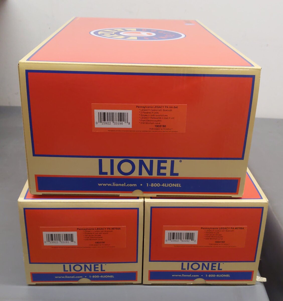 Lionel 1933190 O Pennsylvania Legacy Alco PA AA-Set Diesel Locomotive #5754/5755 EX/Box