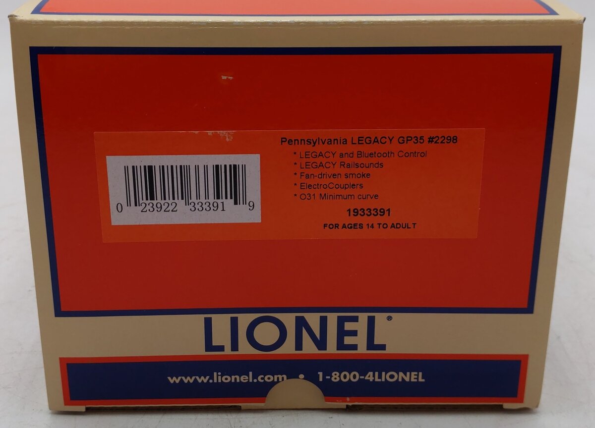 Lionel 1933391 O Gauge  Pennsylvania Diesel Locomotive #2298 VG/Box