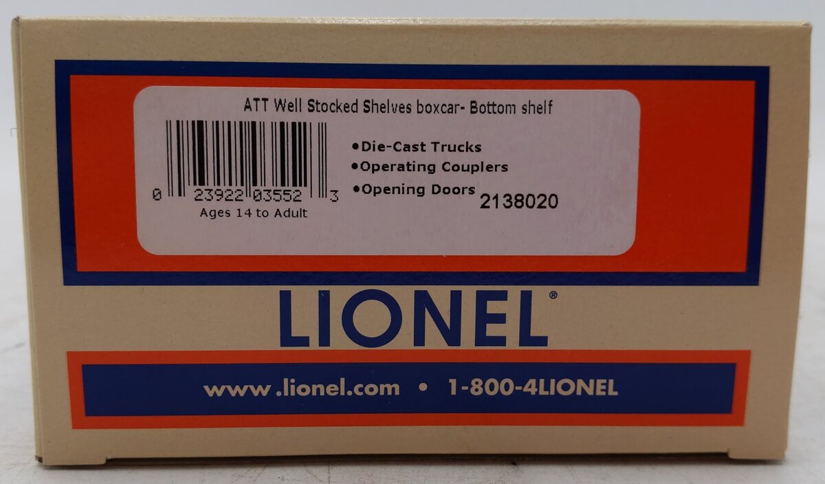 Lionel 2138020 O Angela Trotta Thomas Well Stocked Shelves Middle Shelf Box Car EX/Box