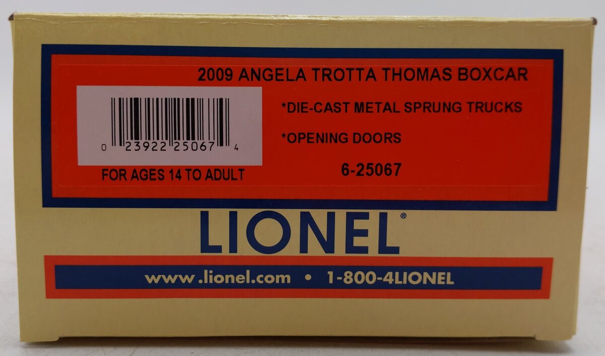 Lionel 6-25067 O Gauge Angela Trotta Thomas 2009 Boxcar EX/Box