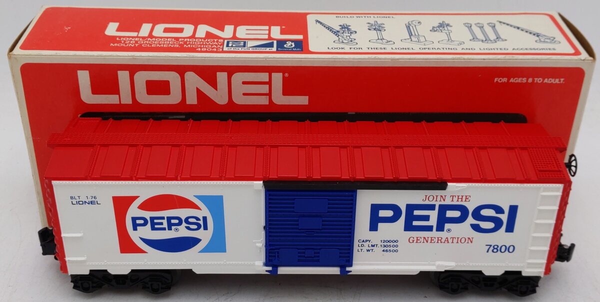 Lionel 6-7800 O Gauge Pepsi Boxcar EX/Box