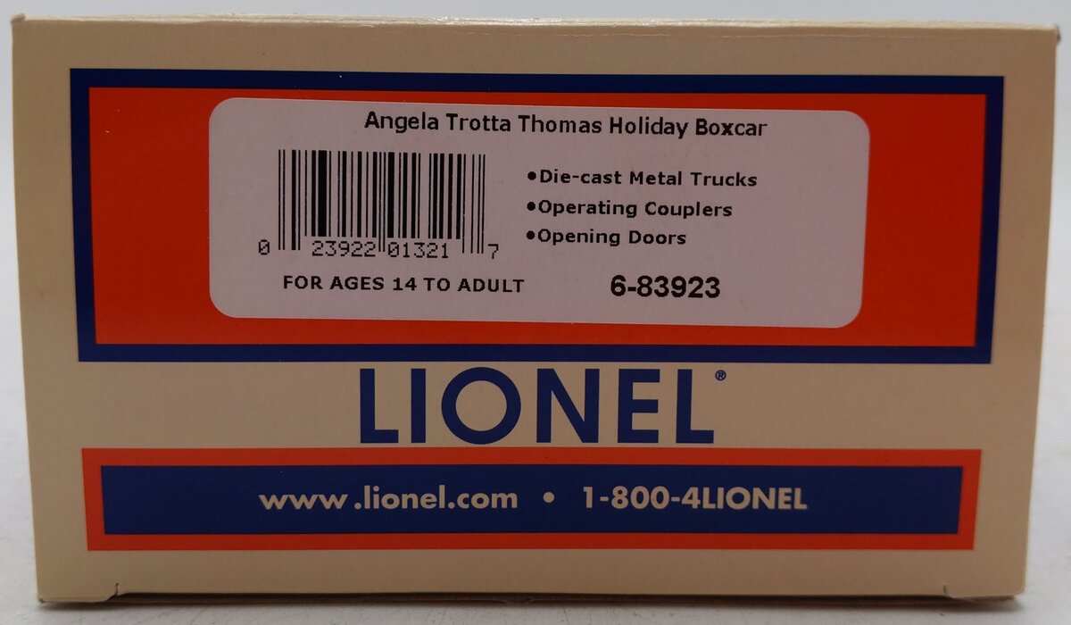 Lionel 6-83923 O Gauge Angela Trotta Thomas Santa's Cookies Boxcar EX/Box