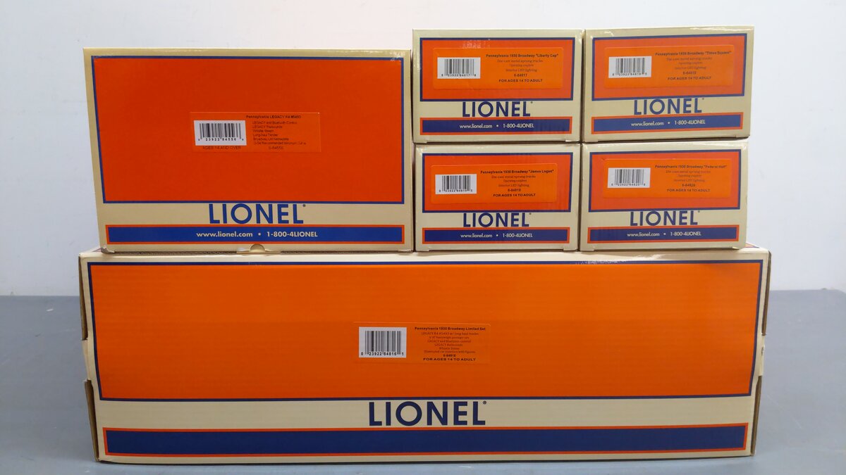 Lionel 6-84816 1930 PRR Broadway Limited O Gauge Steam Train Set with Bluetooth EX/Box