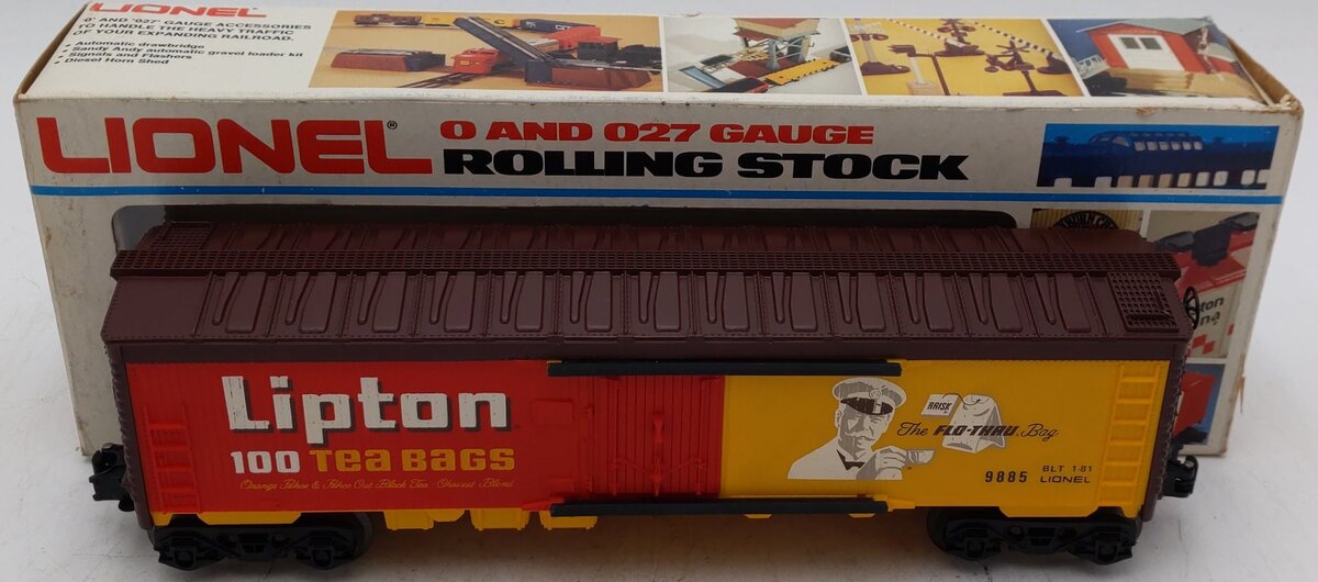 Lionel 6-9885 O Gauge Lipton Tea Billboard Reefer Car EX/Box