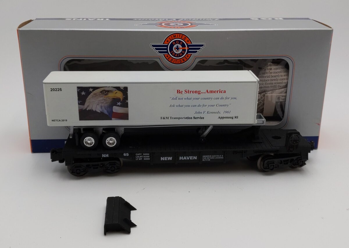 RGS Trains O Gauge Netca 2019 Commemorative Fund Raiser Flatcar w/ Trailer #65 EX/Box
