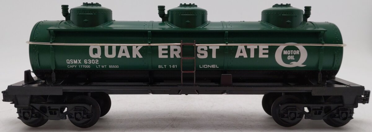 Lionel 6-6302 O Gauge Quaker State Triple Dome Tank Car EX/Box
