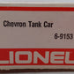 Lionel 6-9153 O Gauge Chevron Single Dome Tank Car EX/Box