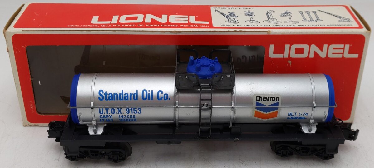 Lionel 6-9153 O Gauge Chevron Single Dome Tank Car EX/Box