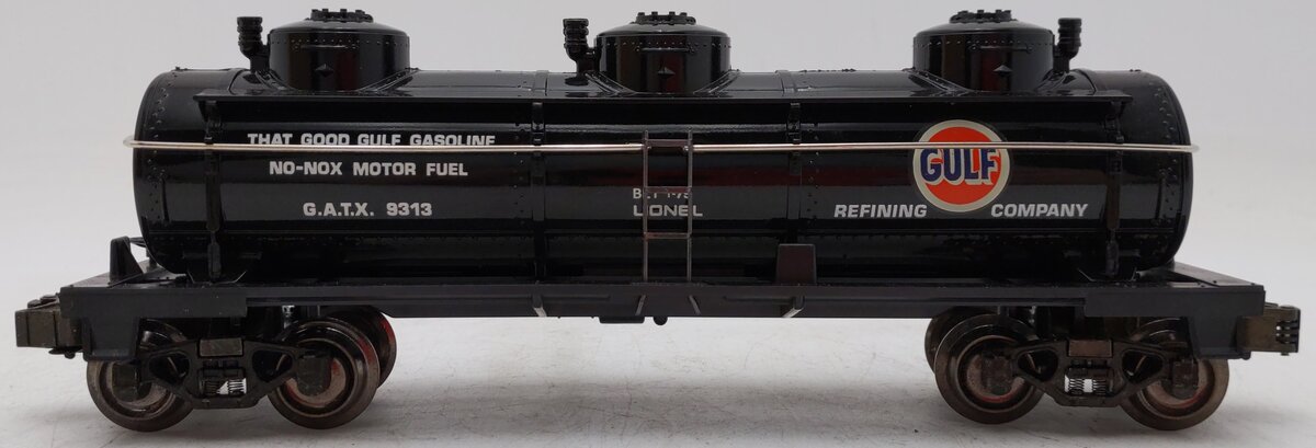 Lionel 6-9313 O Gauge Gulf Black Three-Dome Tank Car EX/Box