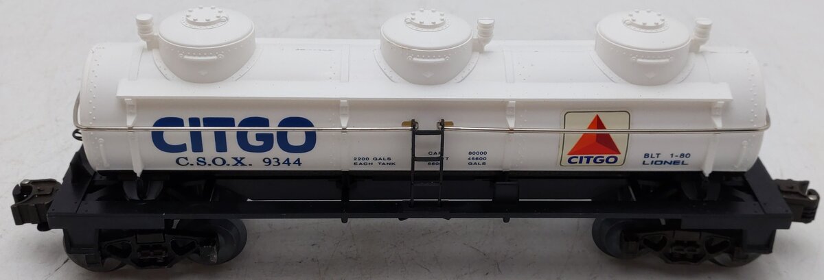 Lionel 6-9344 O Gauge Citgo Triple Dome Tank Car EX/Box