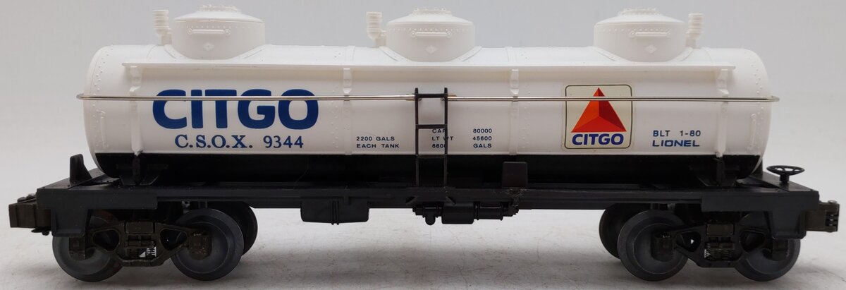 Lionel 6-9344 O Gauge Citgo Triple Dome Tank Car EX/Box