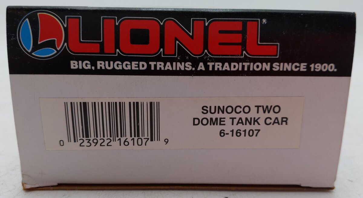 Lionel 6-16107 O Gauge Sunoco Black Double Dome Tank Car #16107 EX/Box
