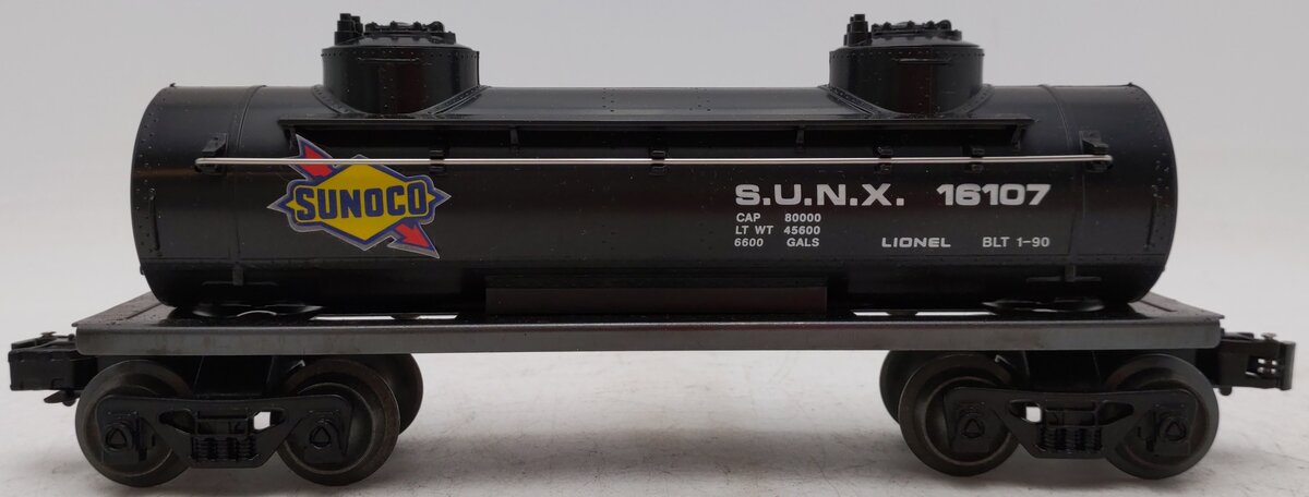 Lionel 6-16107 O Gauge Sunoco Black Double Dome Tank Car #16107 EX/Box