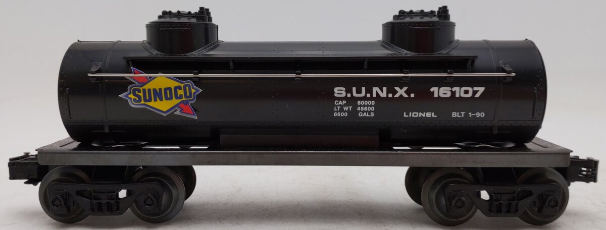 Lionel 6-16107 O Gauge Sunoco Black Double Dome Tank Car #16107 EX/Box
