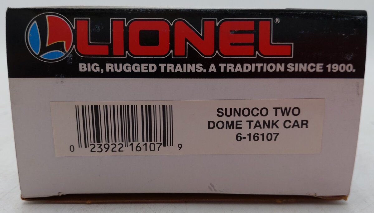 Lionel 6-16107 O Gauge Sunoco Black Double Dome Tank Car #16107 EX/Box