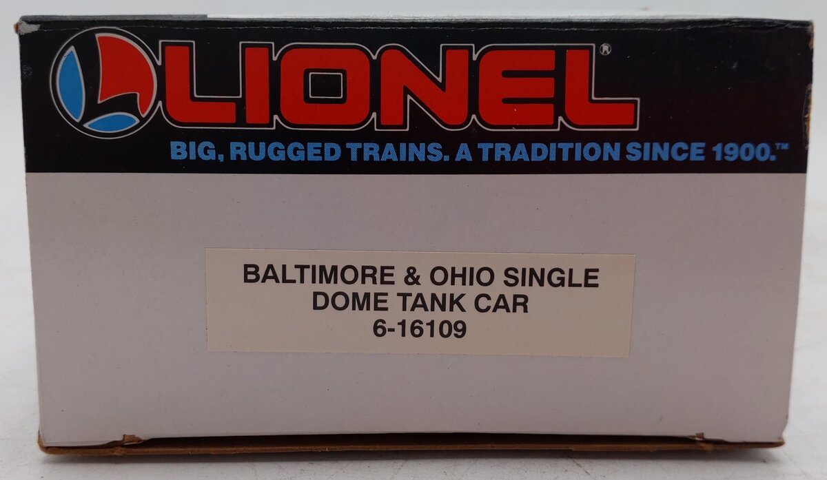 Lionel 6-16109 O Gauge Baltimore & Ohio Black Single Dome Tank Car #16109 EX/Box